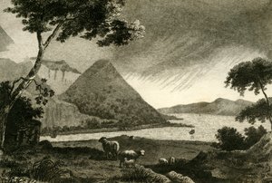„Widok na prom Ballyhulish”, koniec XVIII wieku autorstwa F Cary
