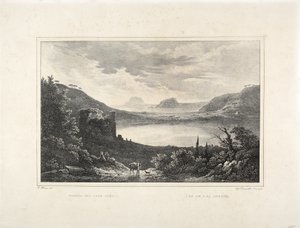 Widok na jezioro Averno autorstwa F. Homer