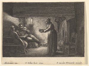 Satyr i chłop, 1644. autorstwa F van den Wyngarde