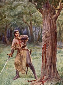 La Gerusalemme Liberata autorstwa Torquato Tasso: Canto XIII, strofa 41 (kolorowa litografia) autorstwa Fabio Fabbi