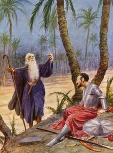 La Gerusalemme Liberata autorstwa Torquato Tasso: Canto X, strofa 9 (kolorowa litografia) autorstwa Fabio Fabbi