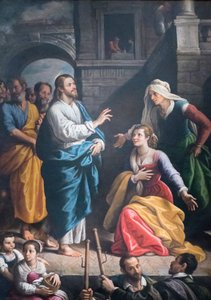 Chrystus gościł w domu Marty i Marii autorstwa Fabrizio Santafede