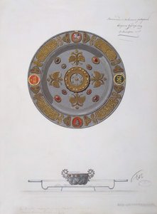 Projekt naczynia prezentacyjnego i solniczki, 1901 autorstwa Factory Fabergé Russian Master