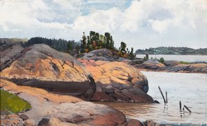 Skalisty brzeg na archipelagu