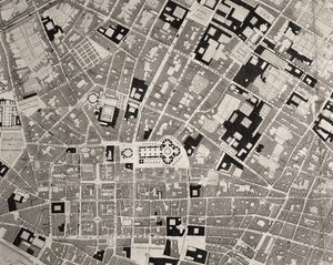 Mapa Florencji, szczegół, 1843 i 1866 grawerowanie szczegółu 100310