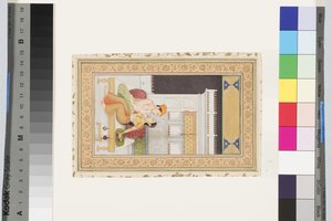Dipak Raga, ok. 1750 (nieprzezroczysta akwarela i złoto na papierze, oprawiona na stronie albumu) autorstwa Faqir-ullah Faqir-ullah
