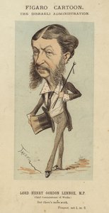 Lord Henry Gordon-Lennox, brytyjski konserwatywny polityk i minister rządu w administracji Benjamina Disraeliego (kolor lito) autorstwa Faustin (b.1847)
