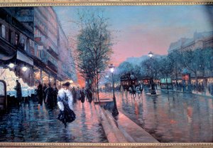 Widok na Grands Boulevards w Paryżu Obraz Fausto Giusto (XX wiek). 1900 Kolekcja prywatna autorstwa Fausto Giusto