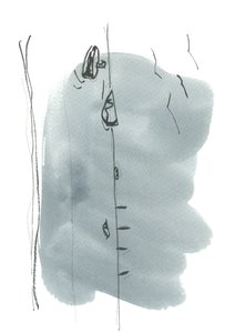 Brighton Boats, 2017 (akwarela i tusz na papierze)