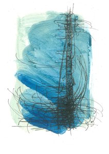 Morze kaligrafii, 2017 (akwarela i tusz na papierze) autorstwa Faye Bridgwater