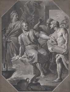 Manius Curius Dentatus odrzucający prezenty ambasadorów samnickich, 1732-92.