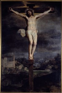 Chrystus na krzyżu Obraz Federico Barocci (Baroccio) (1526/35-1612) zwany The Baroche 1604 Sun. 3,74x2,46 m Madryt, Muzeum Prado