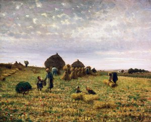 Żniwo, obraz Federico Rossano (1835-1912), olej na płótnie, 65x80 cm