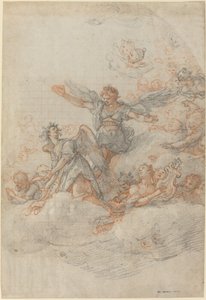 Anioły i Putti w chmurach autorstwa Federico Zuccaro