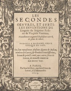 Drugie dzieła i subtelne wynalazki bielizny Lorda Federica de Vinciolo V..., 1603. autorstwa Federico de Vinciolo