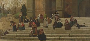 Biedni na schodach klasztoru Ara Coeli w Rzymie, 1872 r.