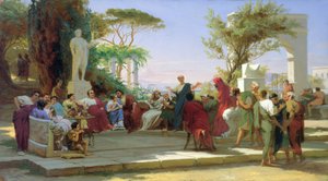 Horatius czyta swoje satyry dla Mecenasa, 1863 (olej na tekturze)