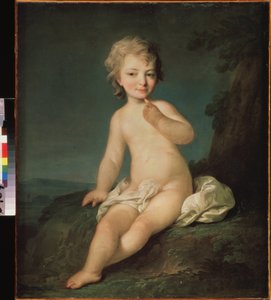 Naga dziewczynka. Obraz Fiodora (Fedora lub Fiodora) Stepanovicha Rokotova (1735-1808), olej na płótnie, ok. 1780 r. Sztuka rosyjska