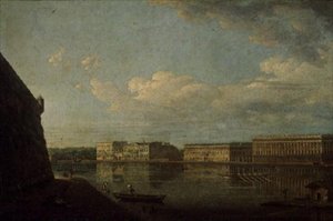 Widok na nabrzeże pałacowe od strony twierdzy św. Piotra i Pawła, 1794 r.