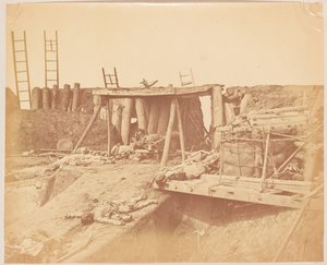 Wnętrze fortu Taku autorstwa Felice (1825-c.1908) Beato