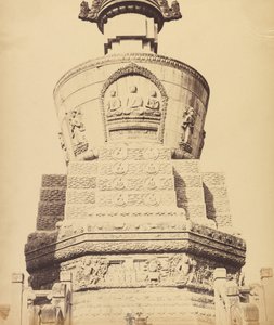 Widok architektoniczny świątyni Lamy w pobliżu Pekinu, październik 1860 r autorstwa Felice Beato