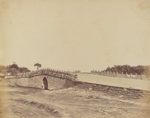 Most Palichian w pobliżu Pekinu, scena walki z chińskimi wojskami cesarskimi, 21 września 1860 r autorstwa Felice Beato