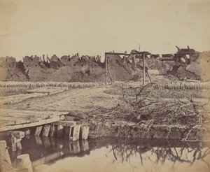 Zewnętrzna część fortu północnego pokazująca wejście angielskie, 21 sierpnia 1860 r autorstwa Felice Beato