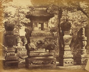 Wnętrze Grobu w Zajezdni koło Pekinu, październik 1860 autorstwa Felice Beato
