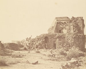 Obserwatorium i bateria z domem Hindoo Rao w oddali autorstwa Felice Beato
