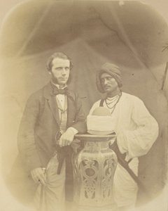 Portret J.D. Forsytha, Esq., CS Sec., Naczelnego Dowódcy w Oude ze swoim indyjskim sługą autorstwa Felice Beato