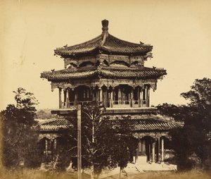 Wielki Pałac Cesarski (Yuan Ming Yuan) przed spaleniem, Pekin, 18 października 1860 r autorstwa Felice Beato