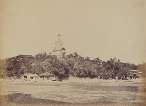 Wielka Pagoda w Cesarskim Pałacu Zimowym, Pekin, 29 października 1860 autorstwa Felice Beato