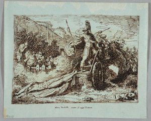 Achilles ciągnie ciało Hektora autorstwa Felice Giani