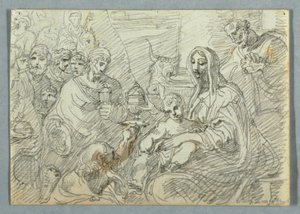 Adoracja studium Trzech Króli po Lodovico Carracci autorstwa Felice Giani