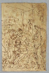Adoracja pasterzy; Arcangle St. Michael wg Rafaela; św. Małgorzata według Rafaela; Aloof de Wignancourt autorstwa Caravaggia; Putti; Studium potopu; Verso: Usposobienie według Volterry; św. Ceklia według Rafaela; Część małżeństwa Henryka IV z... autorstwa Felice Giani