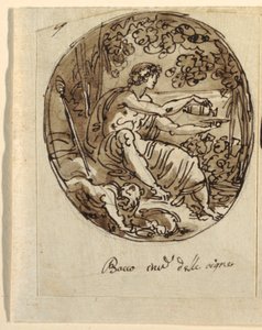 Bachus, Projekt sufitu sklepionego, Sala dei Legislatori, Palazzo Conti-Sinibaldi, Faenza autorstwa Felice Giani