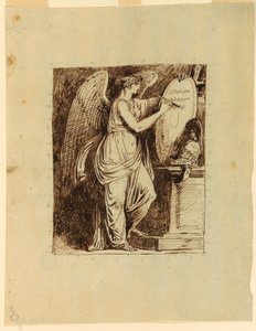 Rysunek przedstawiający skrzydlate zwycięstwo z datą 1805 na tarczy, 1805 r. autorstwa Felice Giani