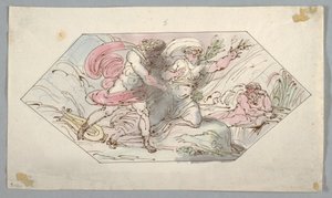 Rysunek, Apollo i Dafne, 1796-98 autorstwa Felice Giani