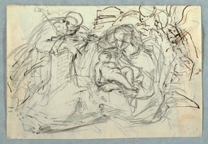 Rysunek, Święta Rodzina, 1800-1825 autorstwa Felice Giani