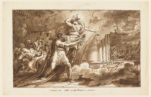 Rysunek, Iris zachęca Priama do odebrania ciała Hektora Achillesowi, 1810-20 autorstwa Felice Giani