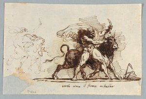Hercules renderuje róg z byka Achelousa autorstwa Felice Giani