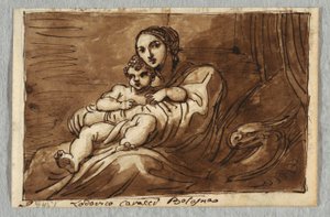 Madonna z Dzieciątkiem, studium według Lodovico Carracci autorstwa Felice Giani