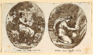 Orfeusz, Ceres, Projekt sklepienia sufitowego, Sala dei Legislatori, Palazzo Conti-Sinibaldi, Faenza autorstwa Felice Giani