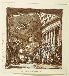 Scenografia: Kurtyna, Warsztat Apollo autorstwa Felice Giani
