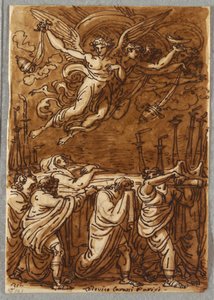 Apostołowie niosący Ciało Dziewicy do grobu, studium wg Lodovico Carracci autorstwa Felice Giani