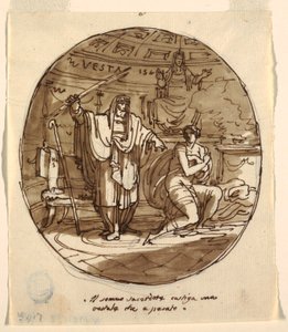 Arcykapłan karze westalkę, Sala Numa Pompilius, Palazzo Milzetti, Faenza autorstwa Felice Giani