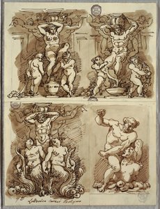 Trzy Herms, Studia według Carracci autorstwa Felice Giani