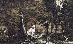 Widok na park Villa Aldini w Montmorency autorstwa Felice Giani
