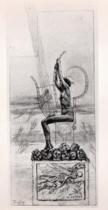 Wielka Lira, frontyspis wierszy Stephane Mallarme (1842-98) autorstwa Félicien Rops