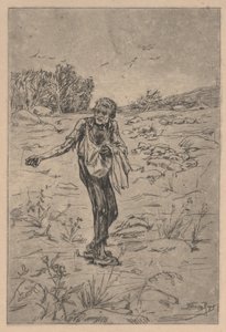 Siewca przypowieści (akwaforta) autorstwa Félicien Rops